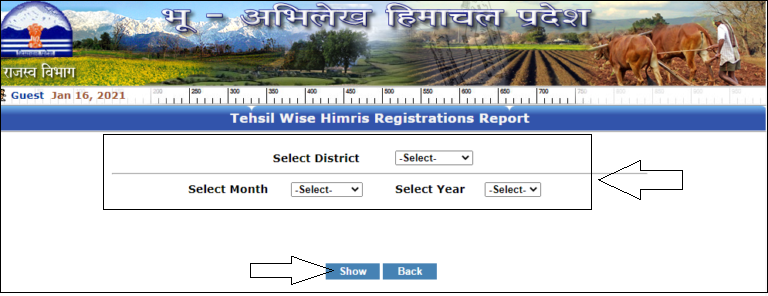 HP Bhu Naksha tehsil registration