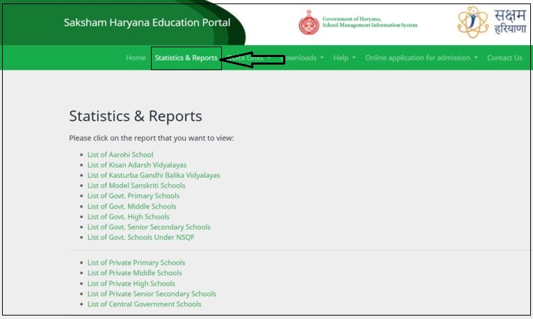 Saksham Haryana Education Portal statics