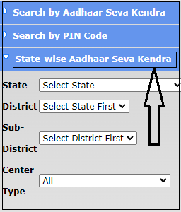 Bhuvan Aadhaar State-wise Aadhaar Seva Kendra 