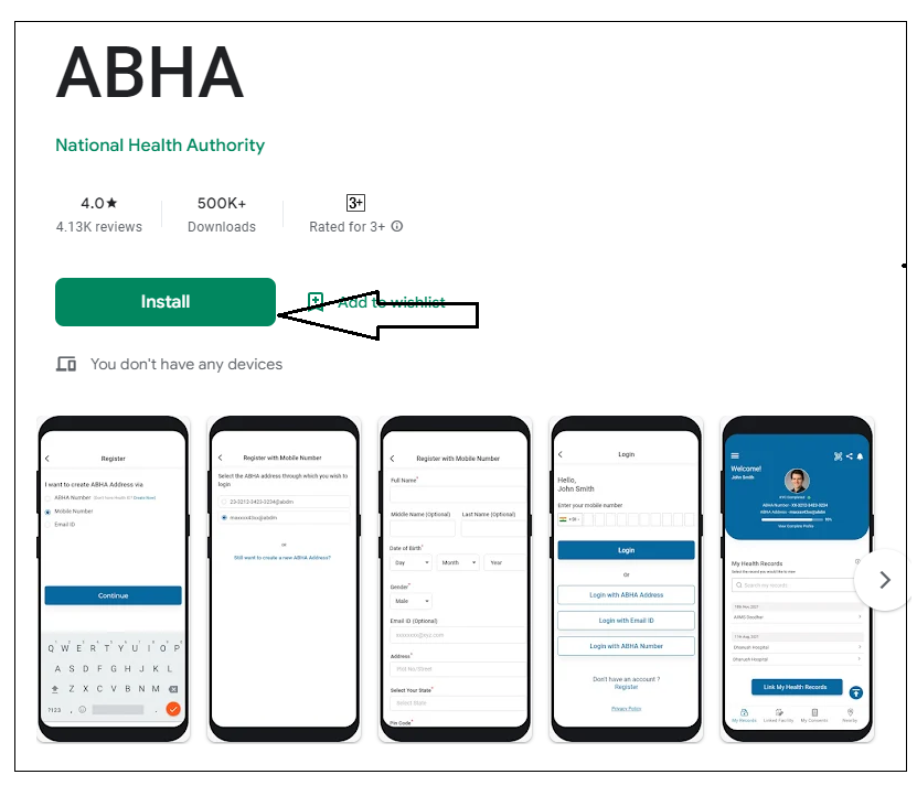 ABHA Health card mobile app